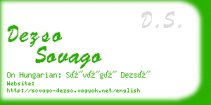 dezso sovago business card